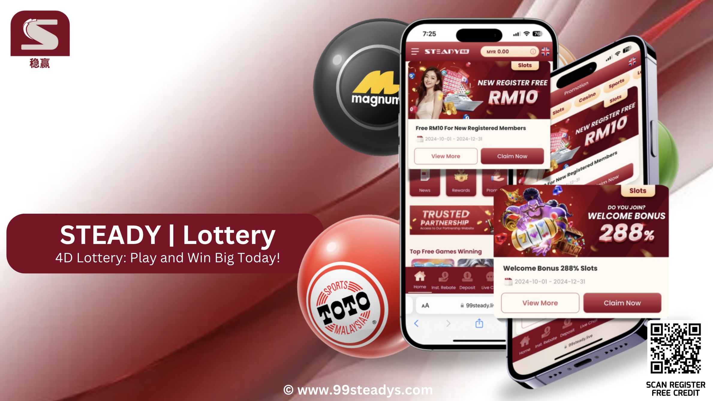 99STEADY | STEADY Casino | 99STEADY Lottery Banner 