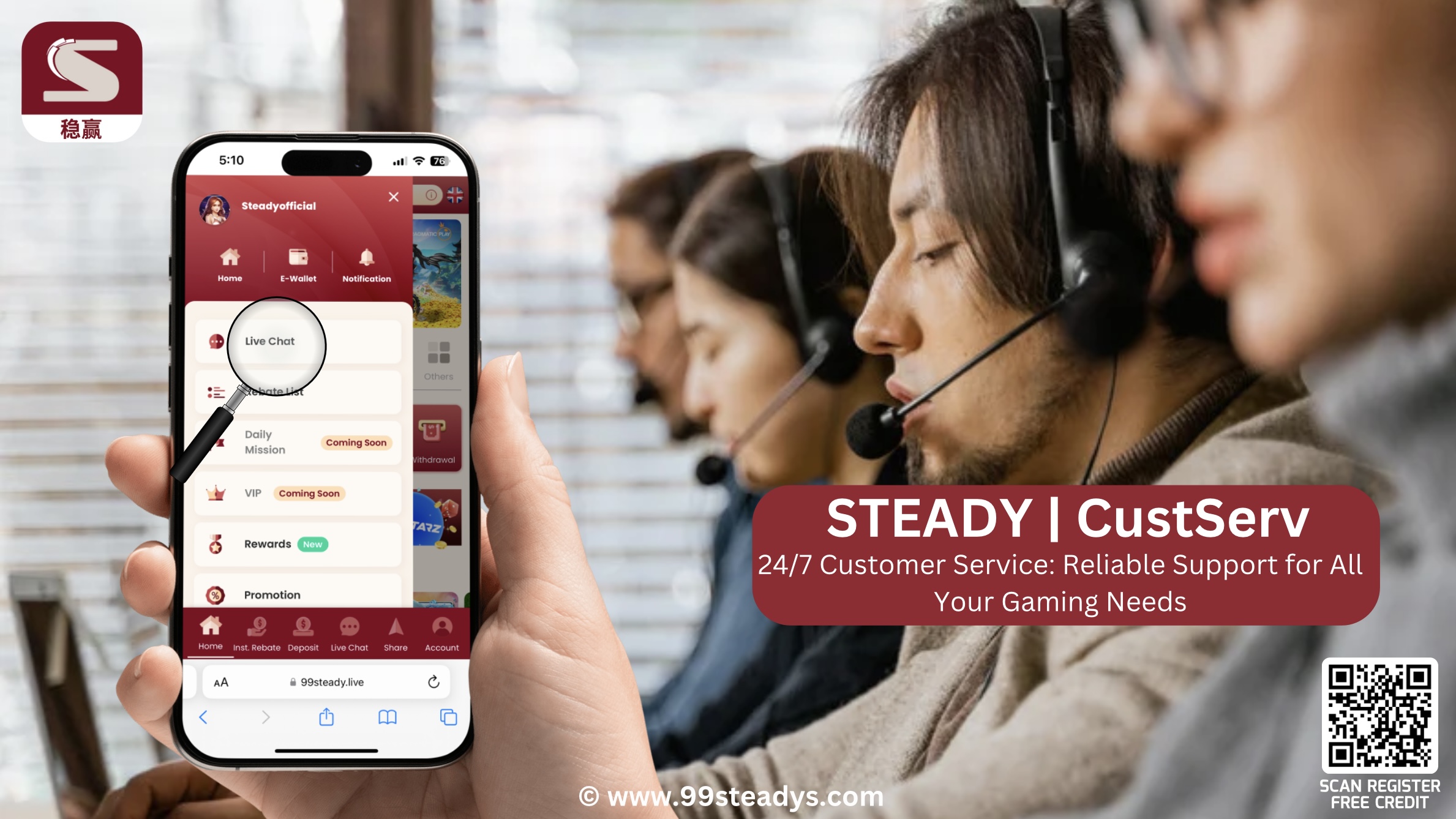 STEADY | STEADY CASINO | STEADY Official | STEADY Official Banner | STEADY Official Customer Support Banner