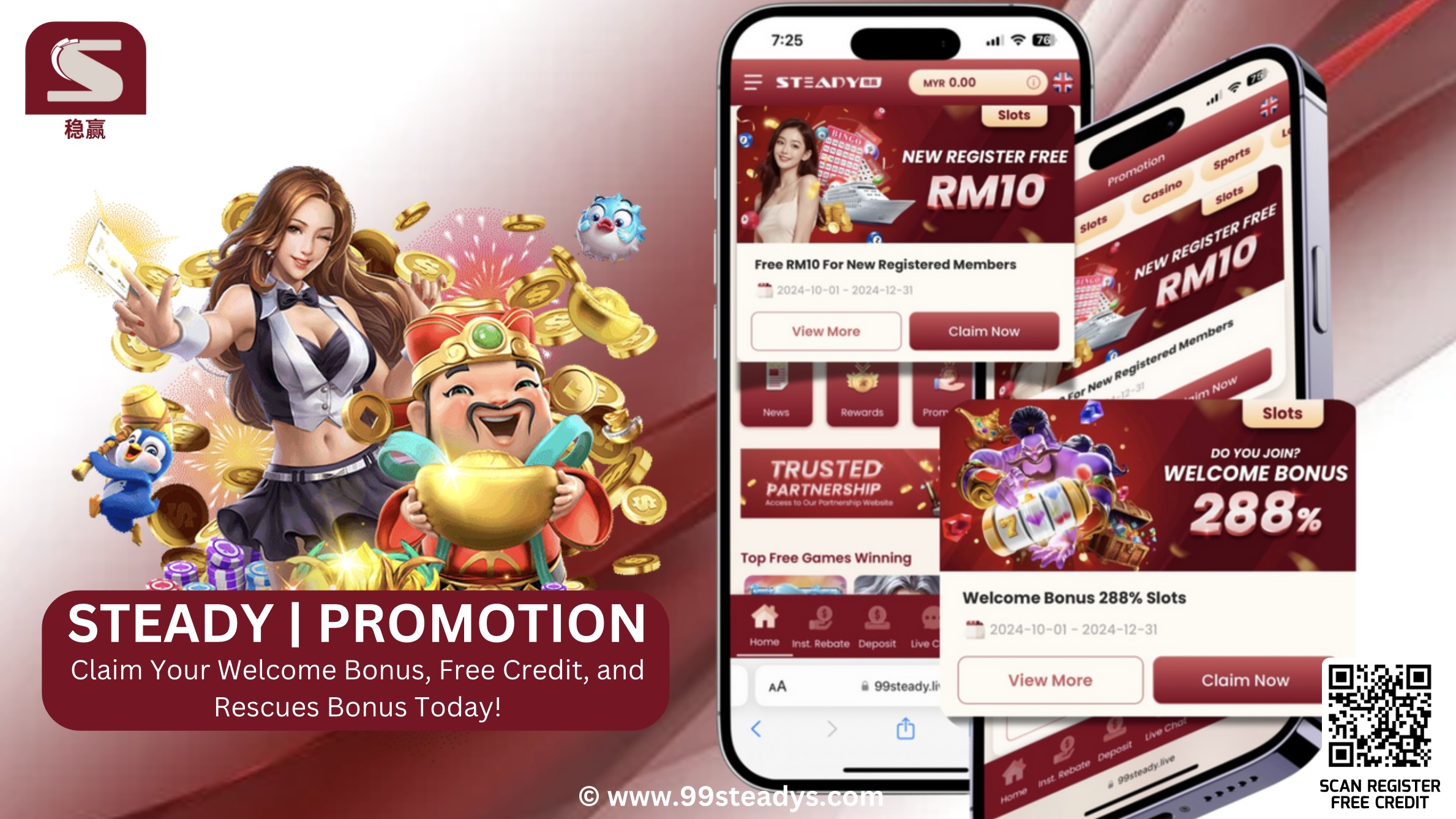 STEADY | STEADY Casino | STEADY Official | STEADY Official Banner | STEADY Official PROMOTION Banner.