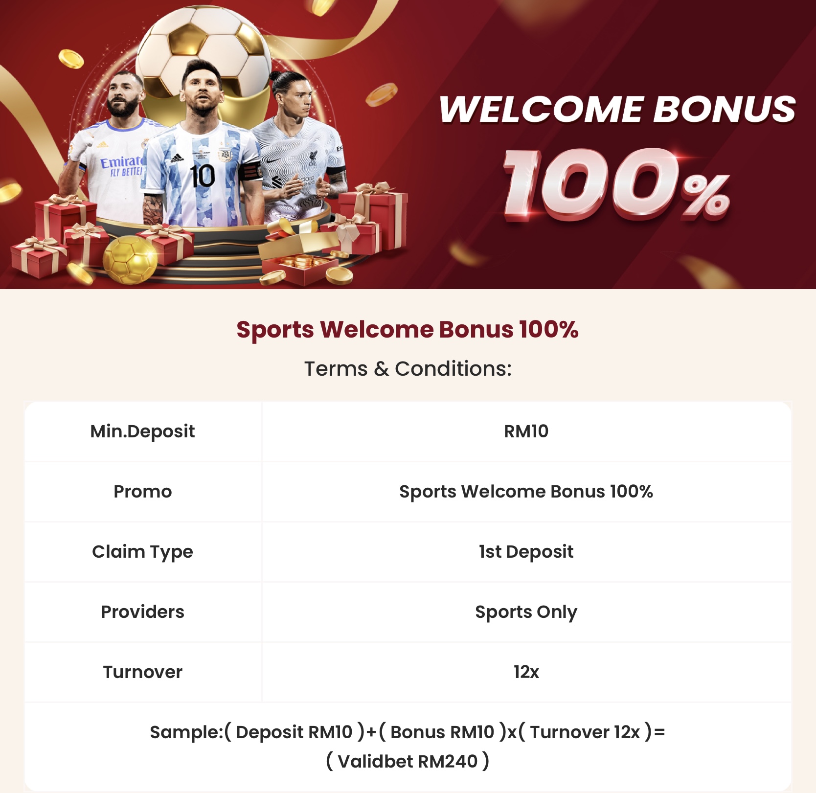 PROMOTION / Sports Welcome Bonus 100%